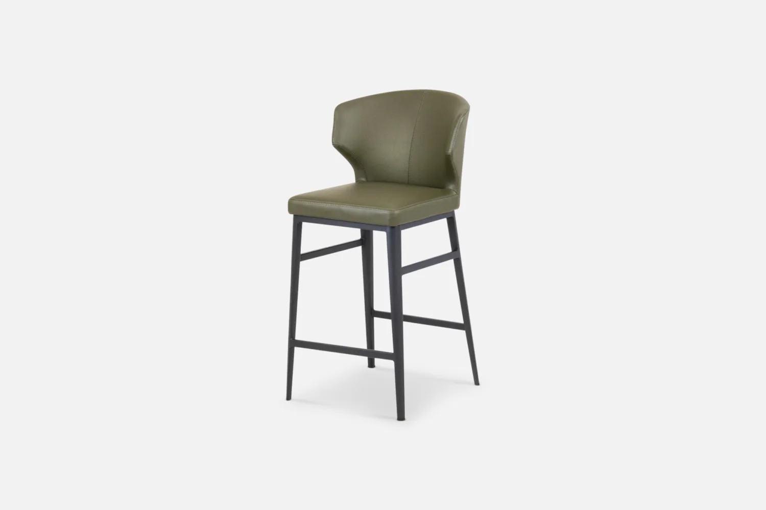 Forrest Green PU Leather Barstool: Luxurious leather barstool, offering timeless elegance and durability. Elevate your dining experience with our premium leather seating options at Bradfords, Auckland, New Zealand.