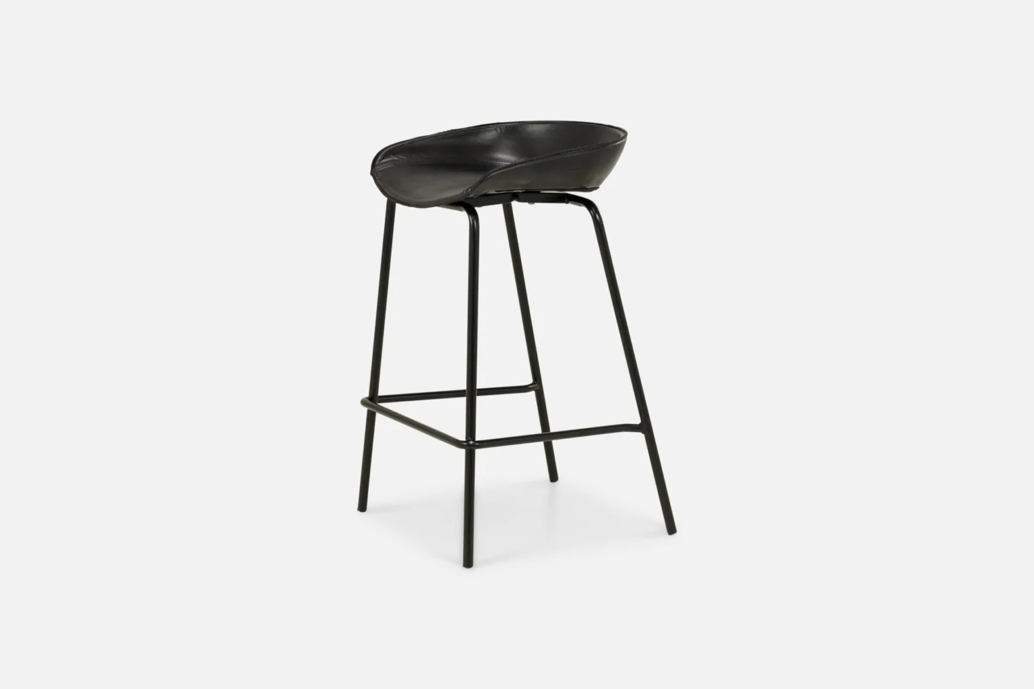 Luxurious Italian black leather barstool, offering timeless elegance and durability. Elevate your dining experience with our premium leather seating options at Bradfords, Auckland, New Zealand.