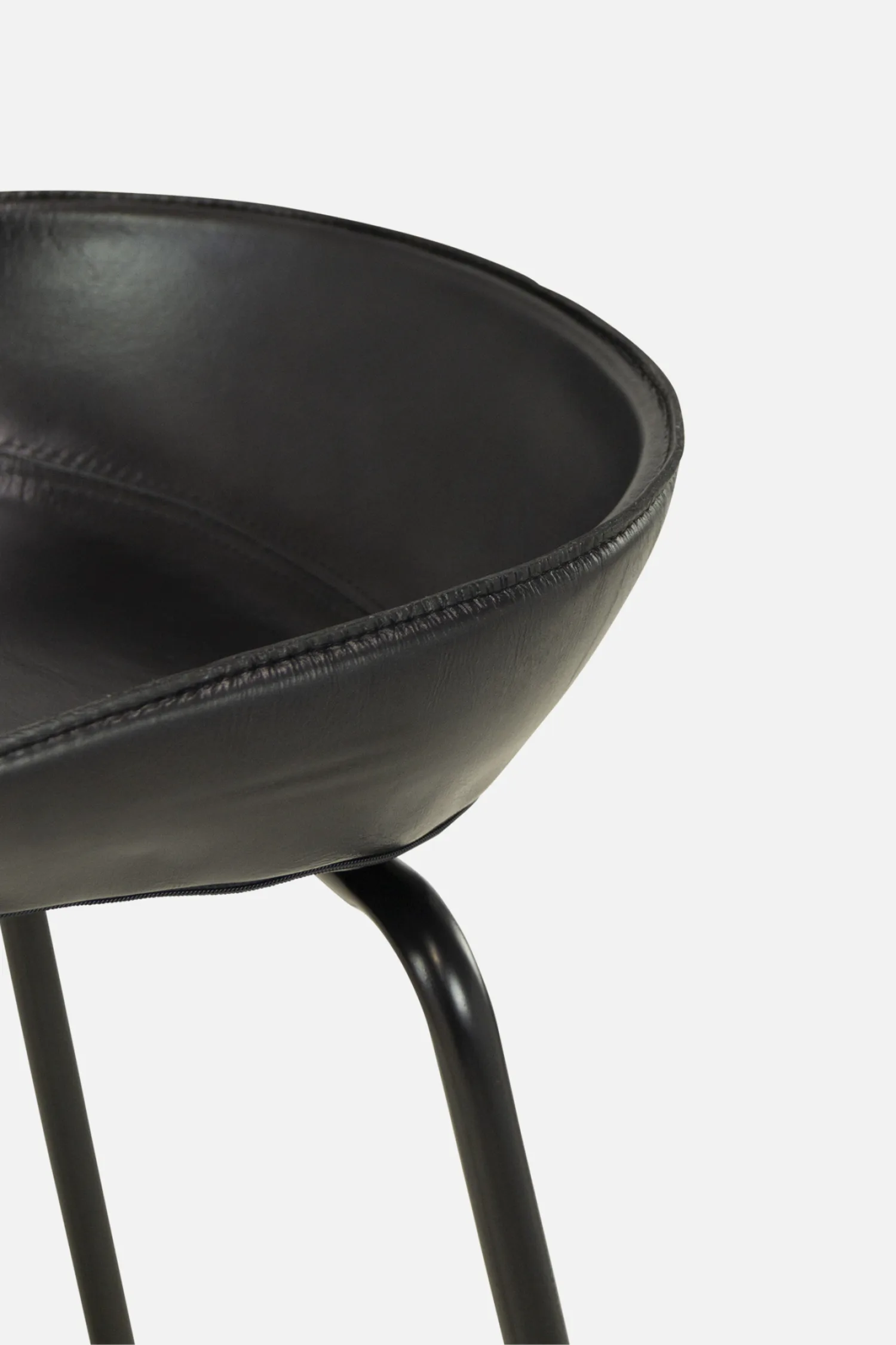 Luxurious Italian black leather barstool, offering timeless elegance and durability. Elevate your dining experience with our premium leather seating options at Bradfords, Auckland, New Zealand.