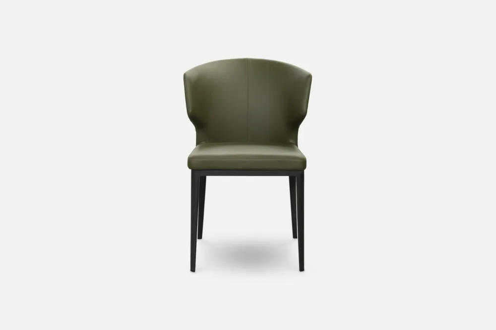 Fresh forrest green PU Leather dining chair, blending seamlessly with natural or modern decor. Shop now at Bradfords, Auckland, New Zealand.