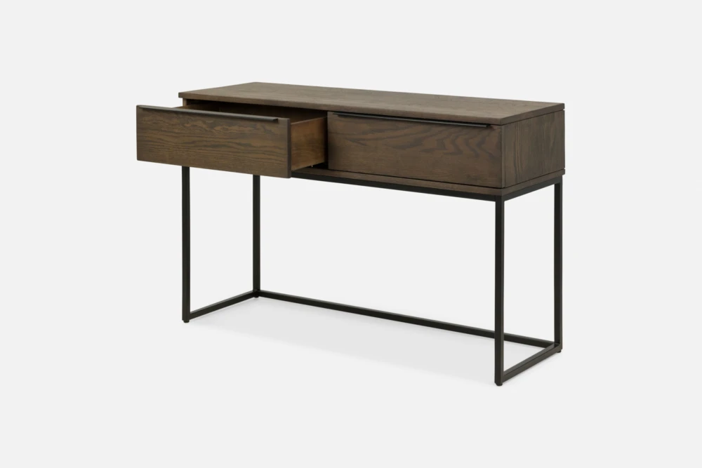 CAMDEN solid oak two-drawer console table for hallway, living room, or dining room – Bradfords Interiors