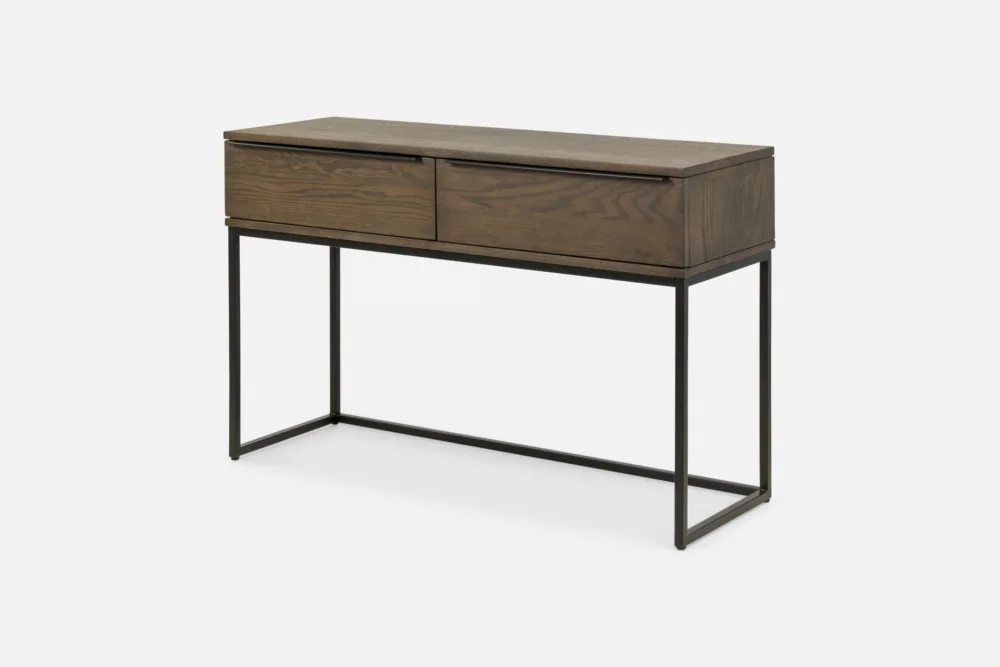 CAMDEN solid oak two-drawer console table for hallway, living room, or dining room – Bradfords Interiors