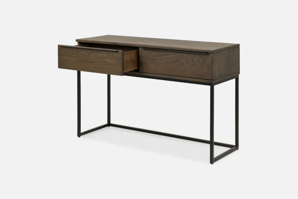CAMDEN solid oak two-drawer console table for hallway, living room, or dining room – Bradfords Interiors