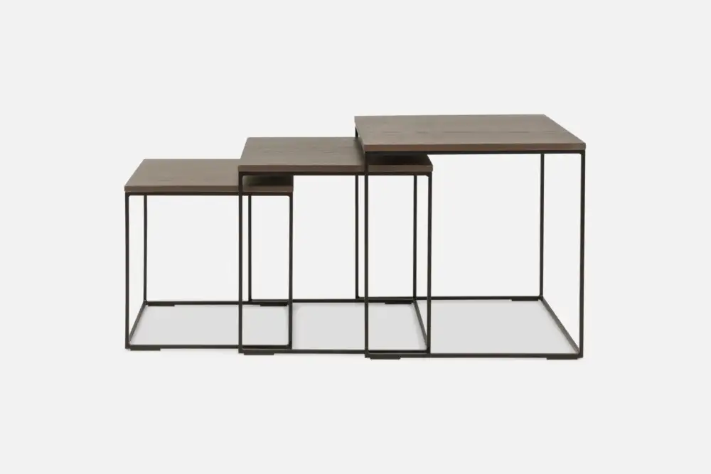 CAMDEN solid oak nesting tables for small spaces – versatile surface for drinks, snacks, or décor from Bradfords Interiors