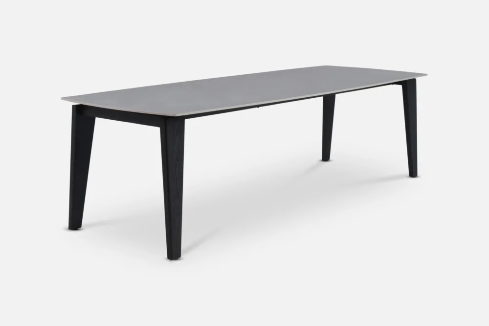 Bradfords KEIL Dining Table – 270cm rectangular dining table with anthracite ceramic top and black timber legs, modern minimalist design for contemporary dining spaces