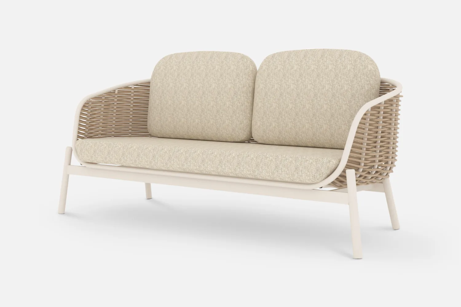 MELIA outdoor sofa and armchair set in dark wicker with charcoal cushions or natural wicker with ivory seats. Buy outdoor furniture at Bradfords in Auckland New Zealand