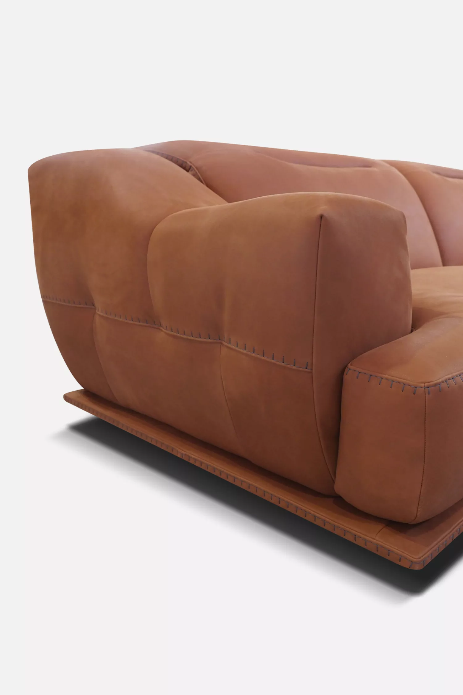 Orange Sectional Leather Sofa Couch Italian Rossini