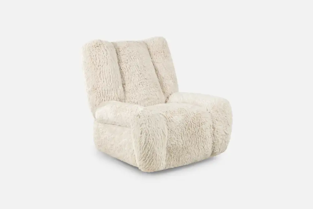 LUIGI electric recliner chair available at Bradfords. Shop sculpted comfort with swivel-rocker motion and plush, cocooning design.