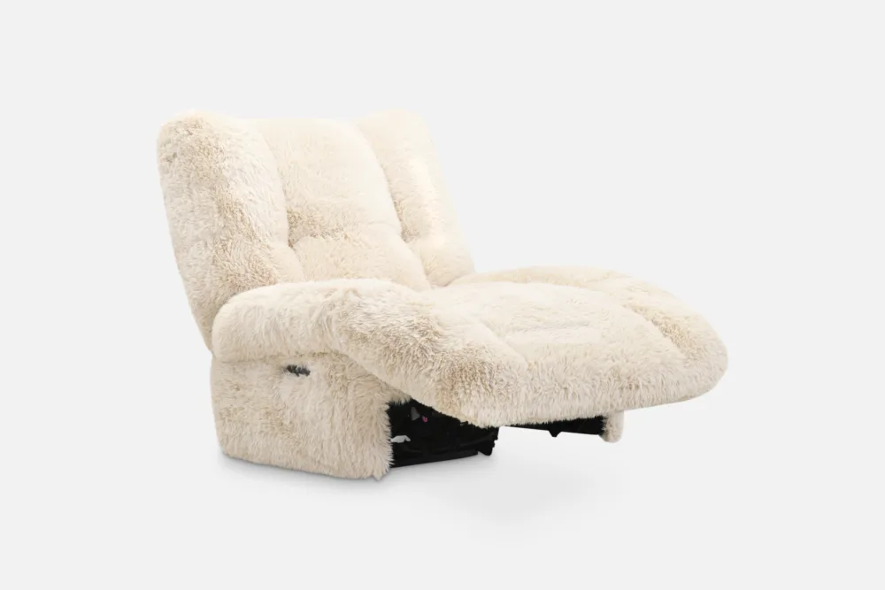 LUIGI electric recliner chair available at Bradfords. Shop sculpted comfort with swivel-rocker motion and plush, cocooning design.