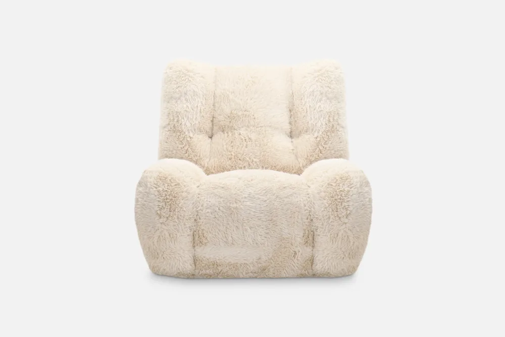 LUIGI electric recliner chair available at Bradfords. Shop sculpted comfort with swivel-rocker motion and plush, cocooning design.