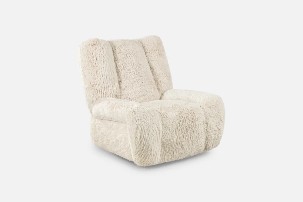 LUIGI electric recliner chair available at Bradfords. Shop sculpted comfort with swivel-rocker motion and plush, cocooning design.