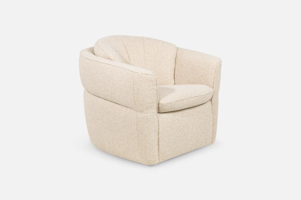 Buy AUDRI swivel accent chair with plush cushioning and curved design – contemporary seating from Bradfords Interior