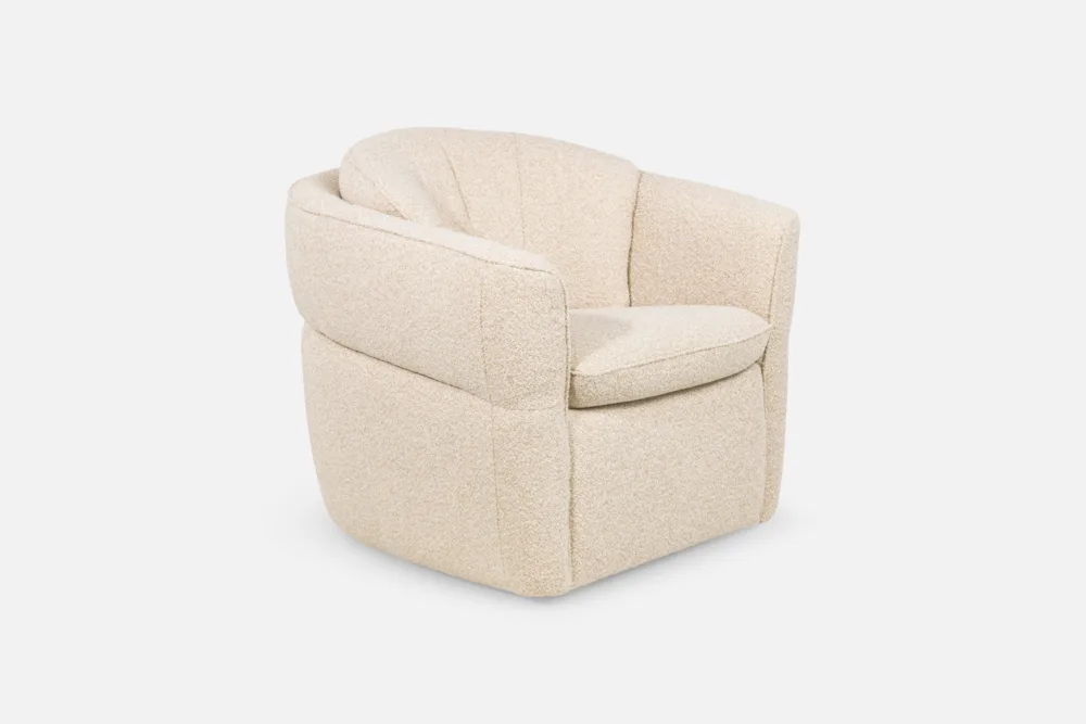 Buy AUDRI swivel accent chair with plush cushioning and curved design – contemporary seating from Bradfords Interior